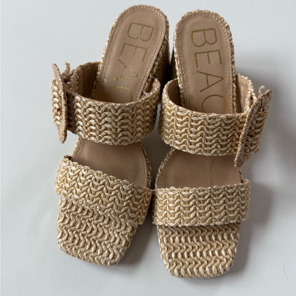 Beach by Matisse Rafia Block Heel Sandal